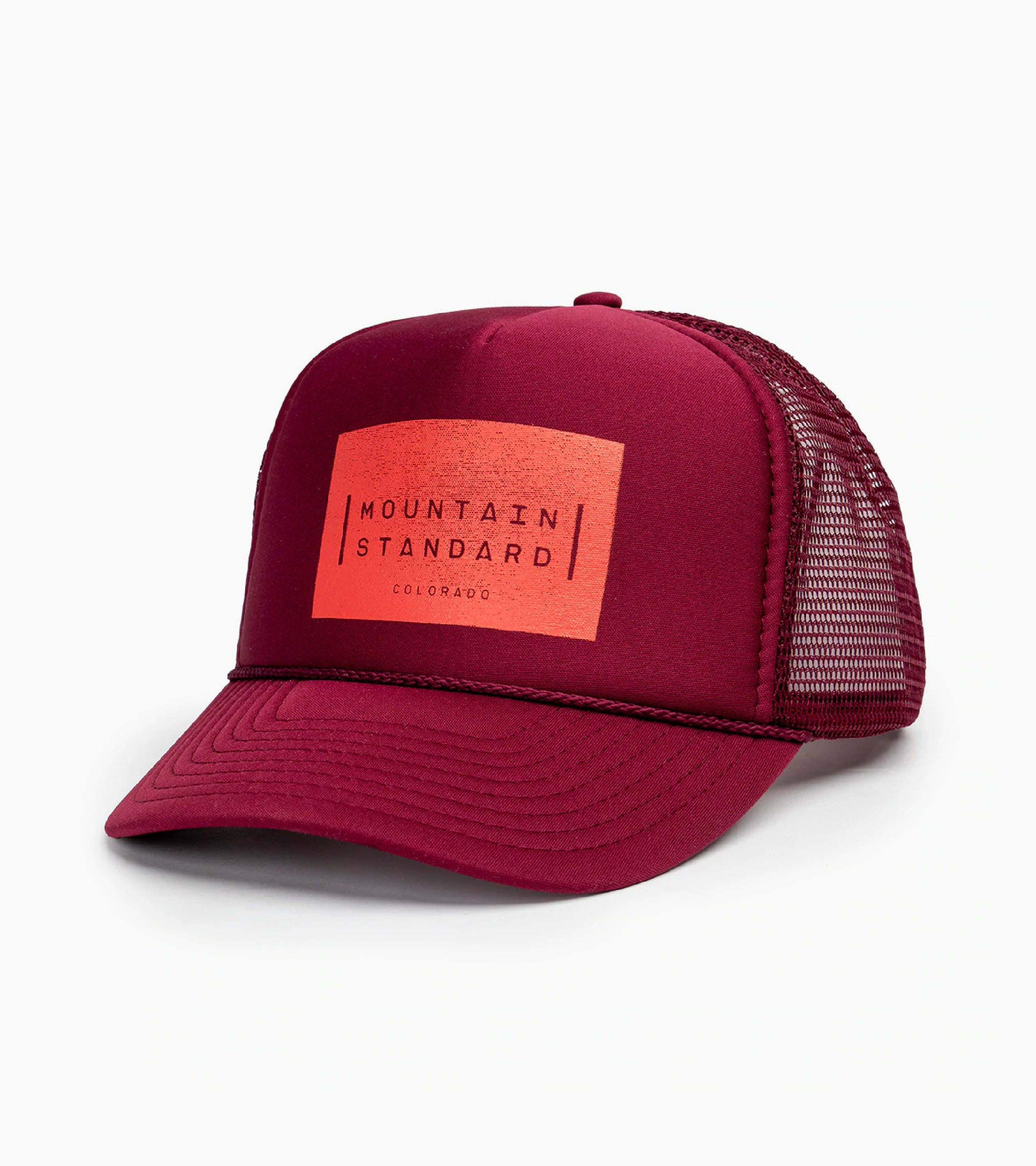 Logo Block Trucker Hat - Maroon