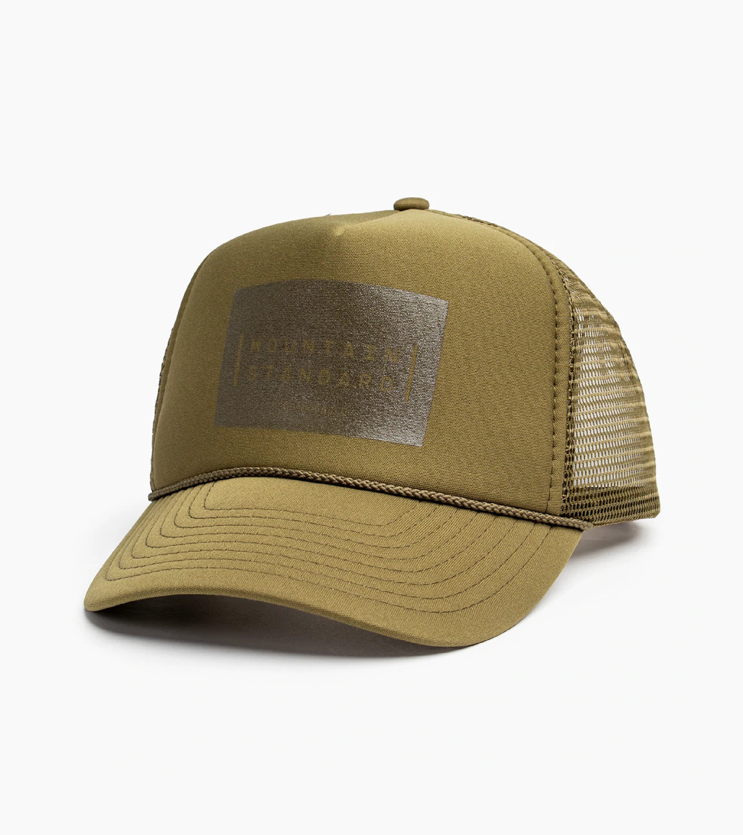 Logo Block Trucker Hat - Olive | Mountain Standard LLC
